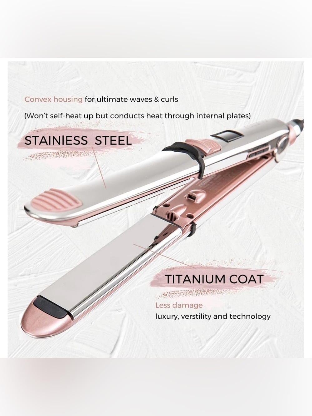 NEW Rozamor‎ Professional Hair 2 in 1 Curling Iron & Straightener